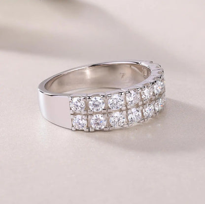 Holloway Jewellery Moissanite Diamond Half Eternity Ring