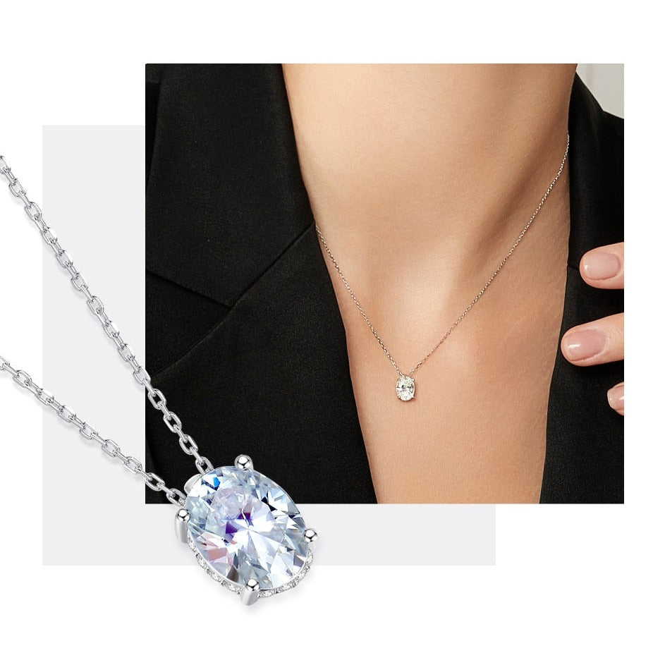 Oval Moissanite Diamond Necklace Holloway Jewellery UK