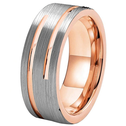 rose gold silver tungsten ring mens uk