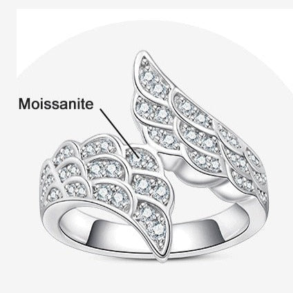 Angel Wings Moissanite Diamond Ring Free Shipping UK