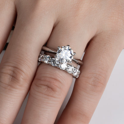 moissanite ring set 2ct engagement ring with wedding ring set