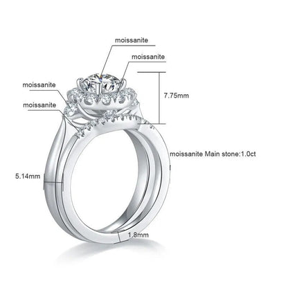Moissanite Diamond Engagement Ring Wedding Band Set