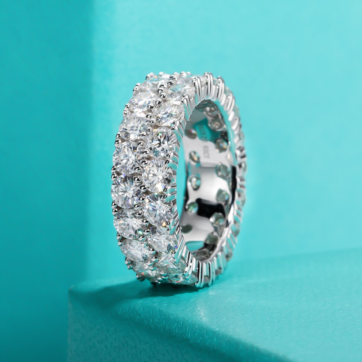 10cttw moissanite diamond eternity ring Double eternity Ring Holloway Jewellery