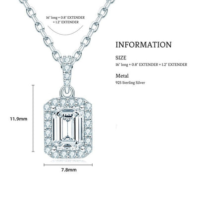 Emerald Cut Moissanite Diamond Necklace NZ