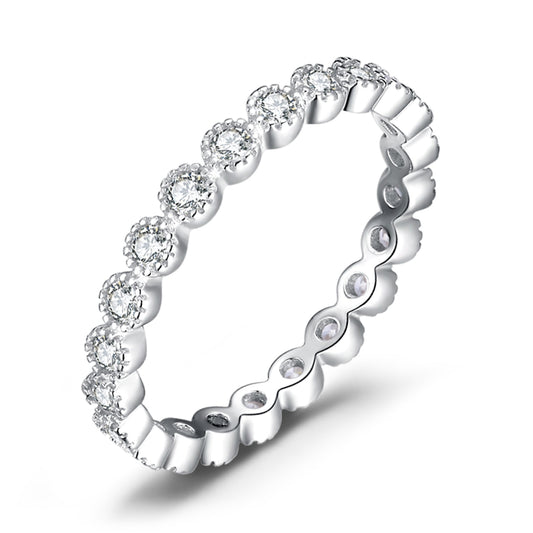 Moissanite Sterling Silver Wedding Ring
