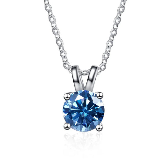 1 Carat Moissanite Diamond Pendant Necklace