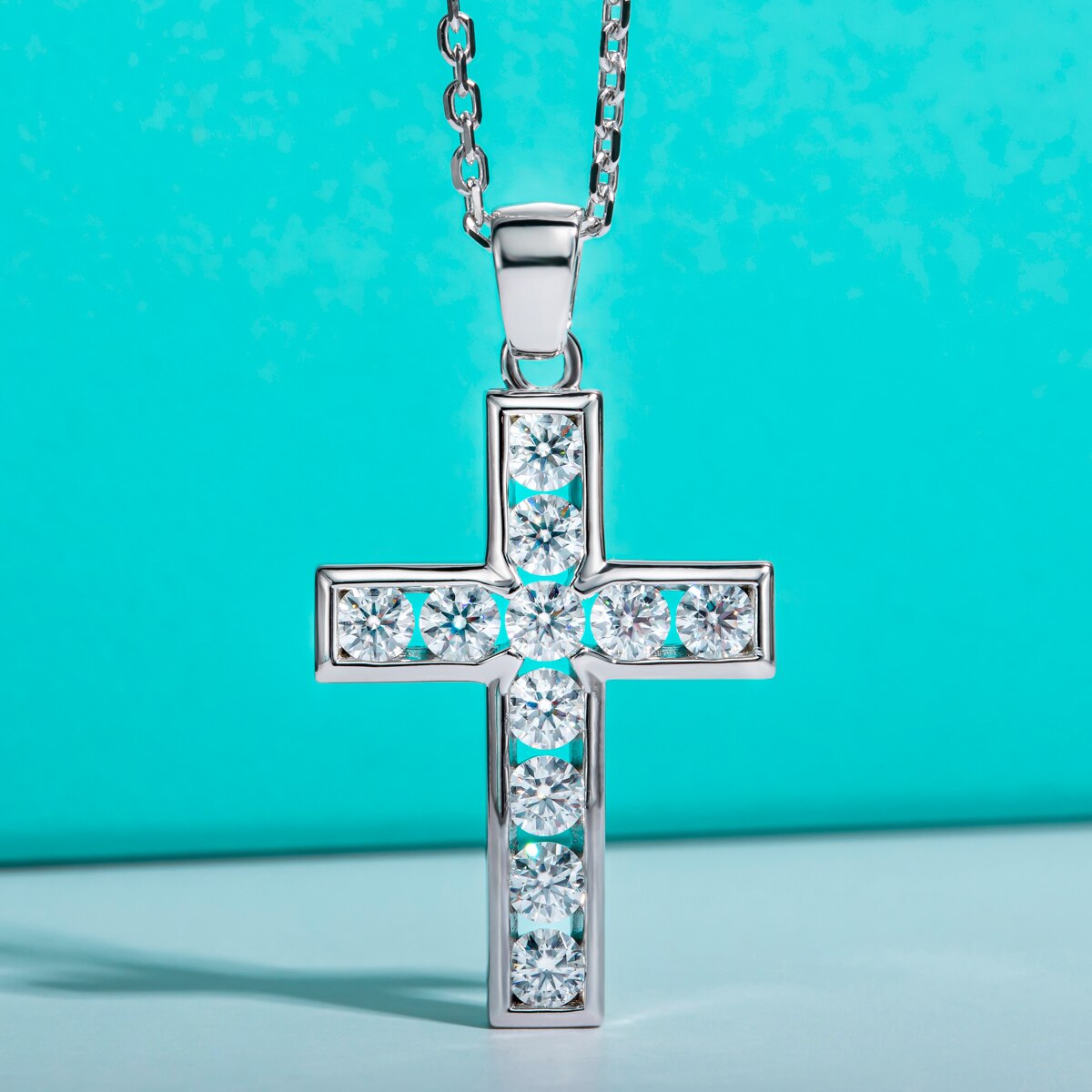 Moissanite Cross Necklace USA Holloway Jewellery
