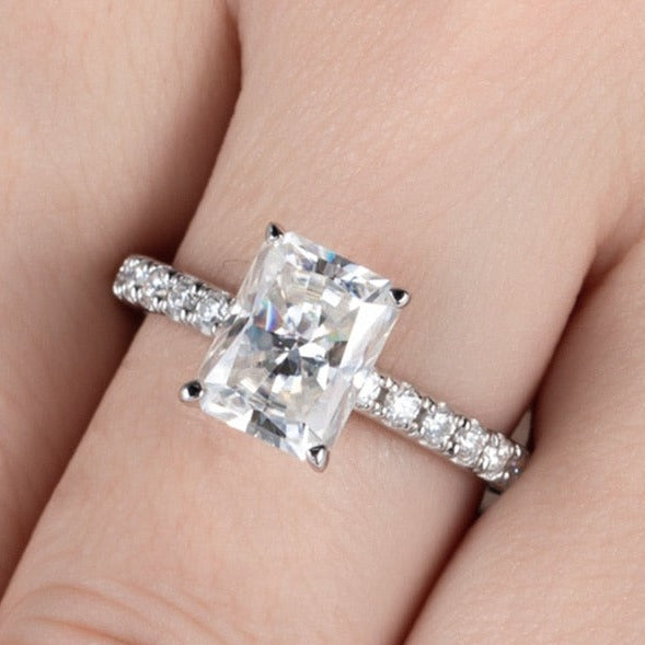 3ct radiant cut moissanite ring Holloway Jewellery