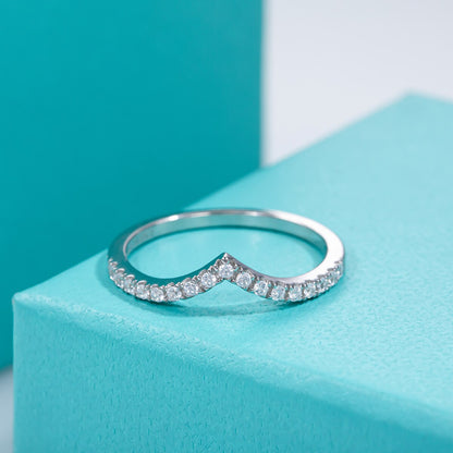 Sterling Silver Moissanite Diamond Ring
