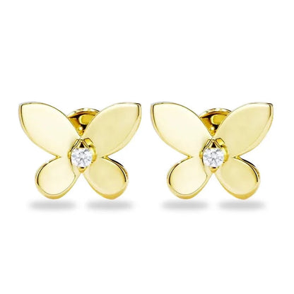 Butterfly Moissanite Diamond Stud Earrings Sterling Silver