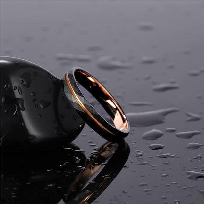 4mm womens tungsten ring black rose colour Holloway Jewellery