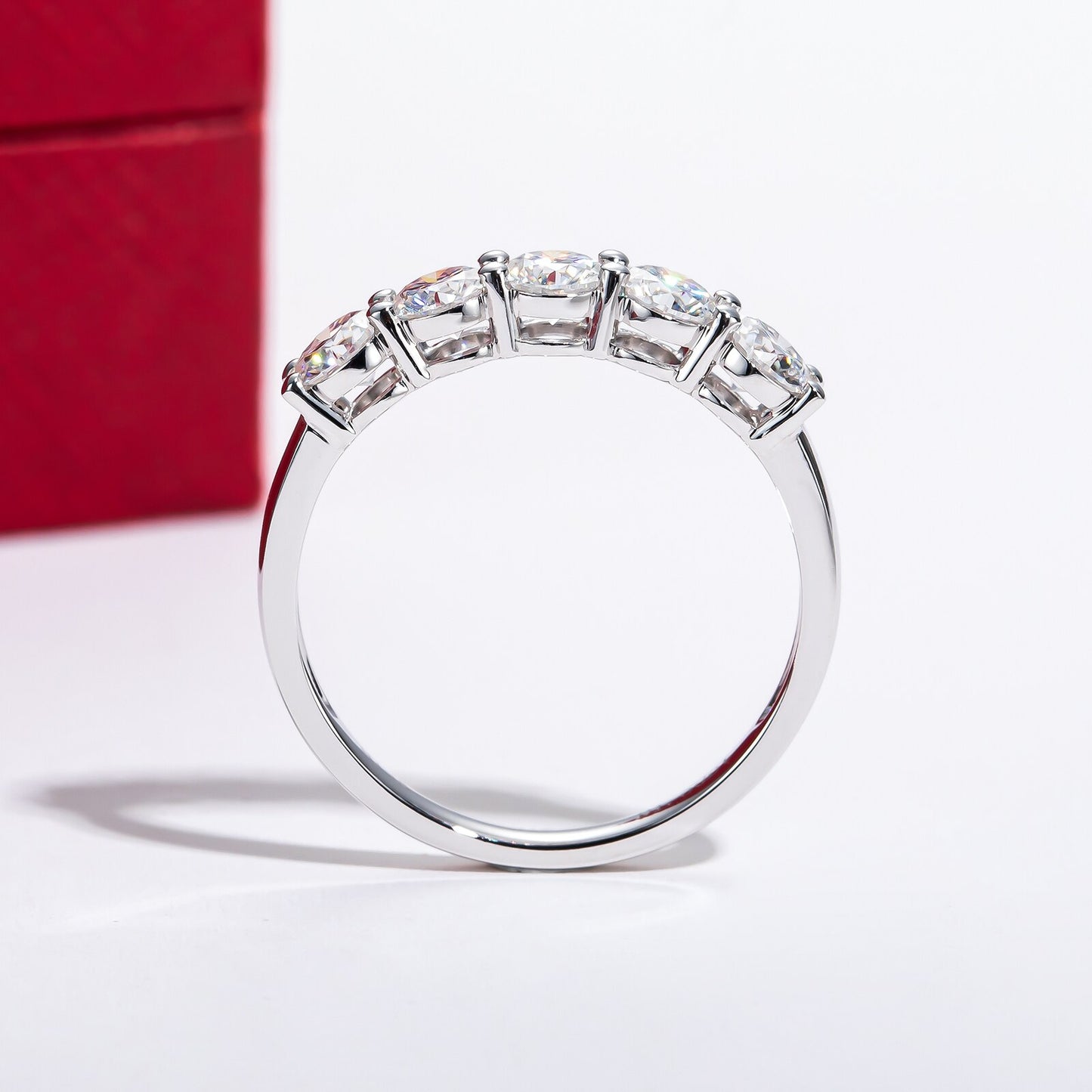 Moissanite Diamond Wedding Band Ring