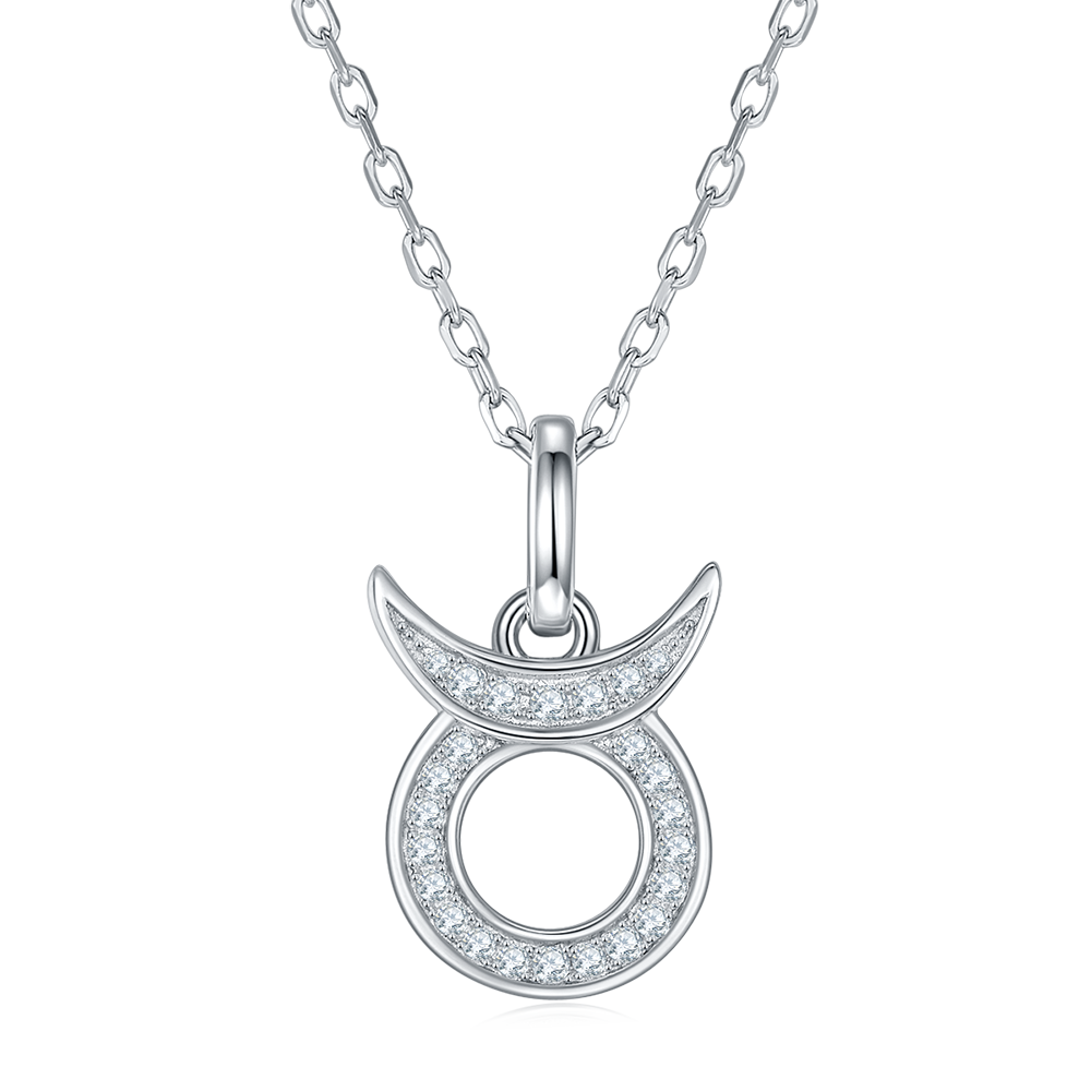 Star Sign Moissanite Diamond Pendant Sterling Silver Necklace UK