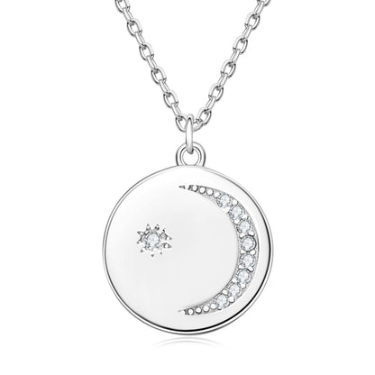 Moissanite Diamond Pendant Necklace Sterling Silver