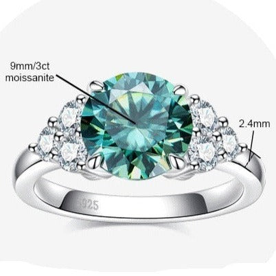 Green Moissanite Diamond Ring UK