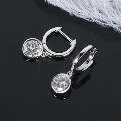 Moissanite Diamond Sterling Silver Earrings UK