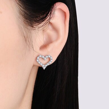 Heart Shape Moissanite Diamond Earrings US