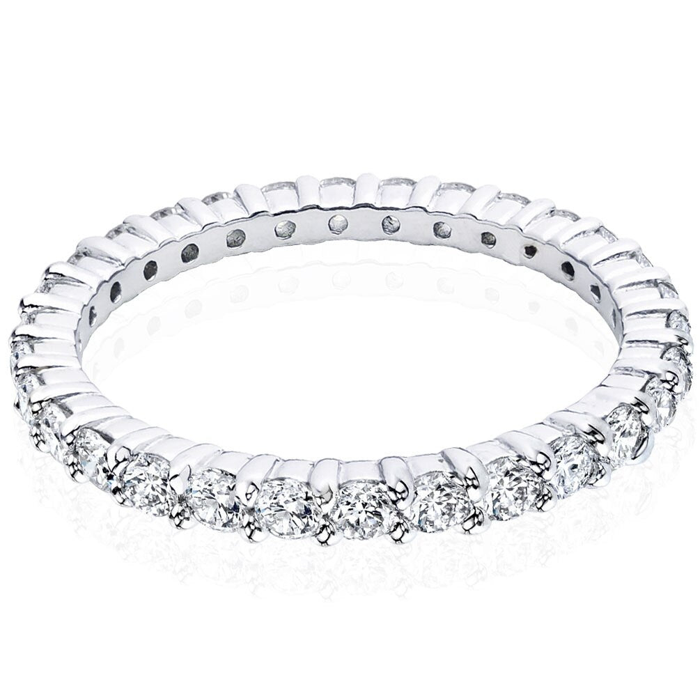 full moissanite diamond wedding ring Holloway Jewellery 2mm diamonds