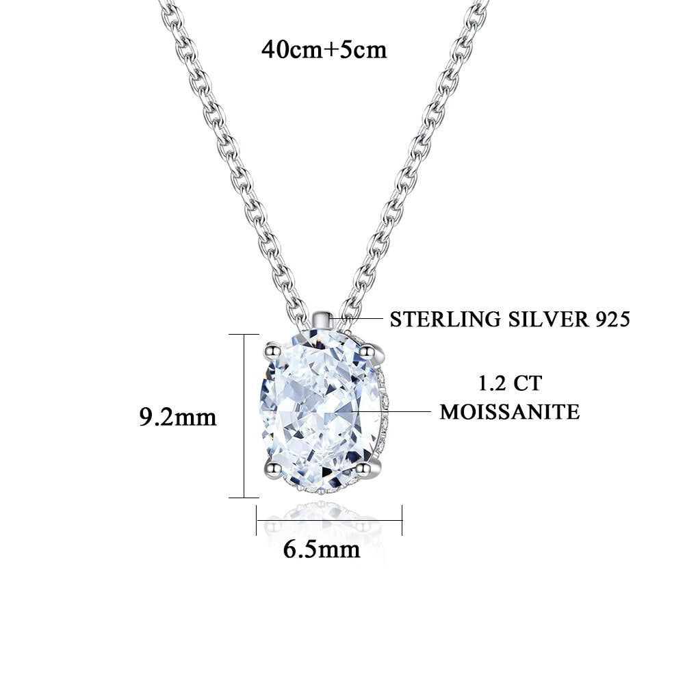 Oval Moissanite Diamond Necklace