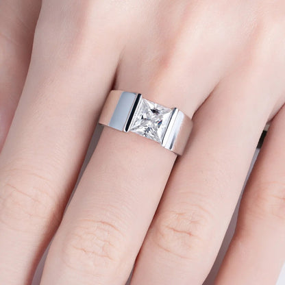 mens ring moissanite diamond 3ct silver colour