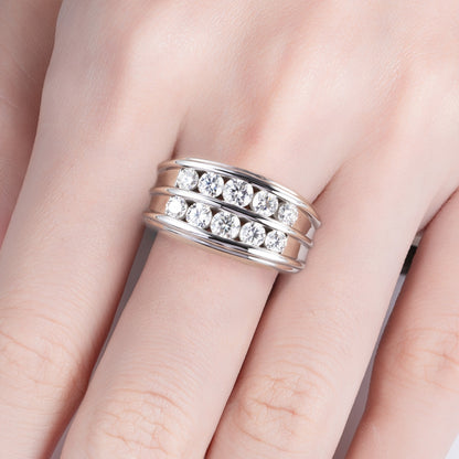 mens ring moissanite diamonds silver Holloway Jewellery UK