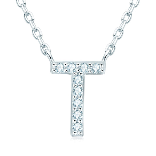 Initial Necklace Moissanite Diamond Sterling Silver Pendant NZ
