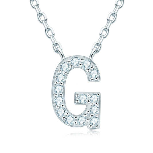 Moissanite Diamond Letter Necklace Sterling Silver Pendant Necklace UK