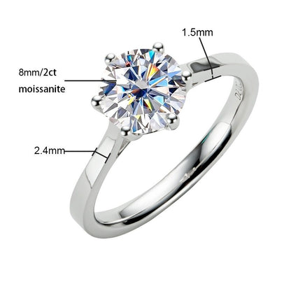 2ct Moissanite Diamond Solitaire Ring UK
