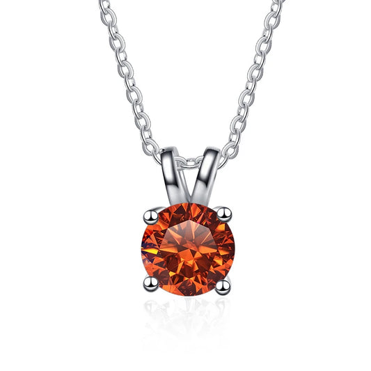 Holloway Jewellery Canada Coloured Moissanite Diamond Pendant Necklace Sterling Silver 