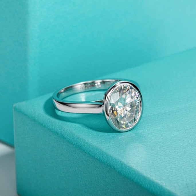 Moissanite Diamond Engagement Ring Bezel NZ
