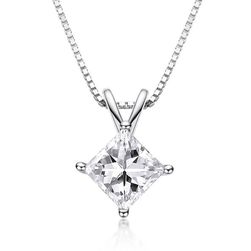 Princess Cut Moissanite Diamond Necklace 