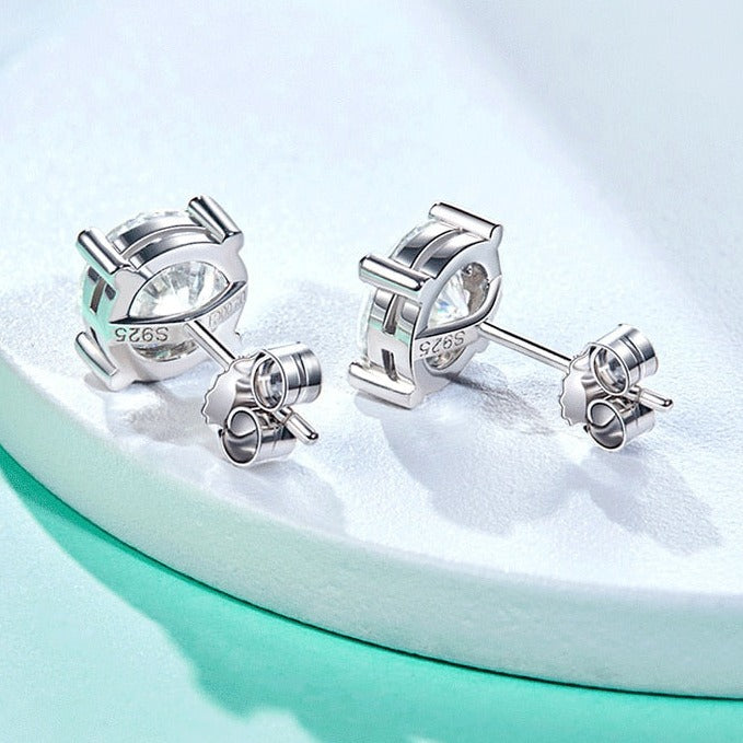 Sterling Silver diamond stud earrings Holloway Jewellery NZ
