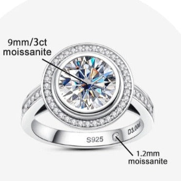 Halo Moissanite Diamond Engagement Ring