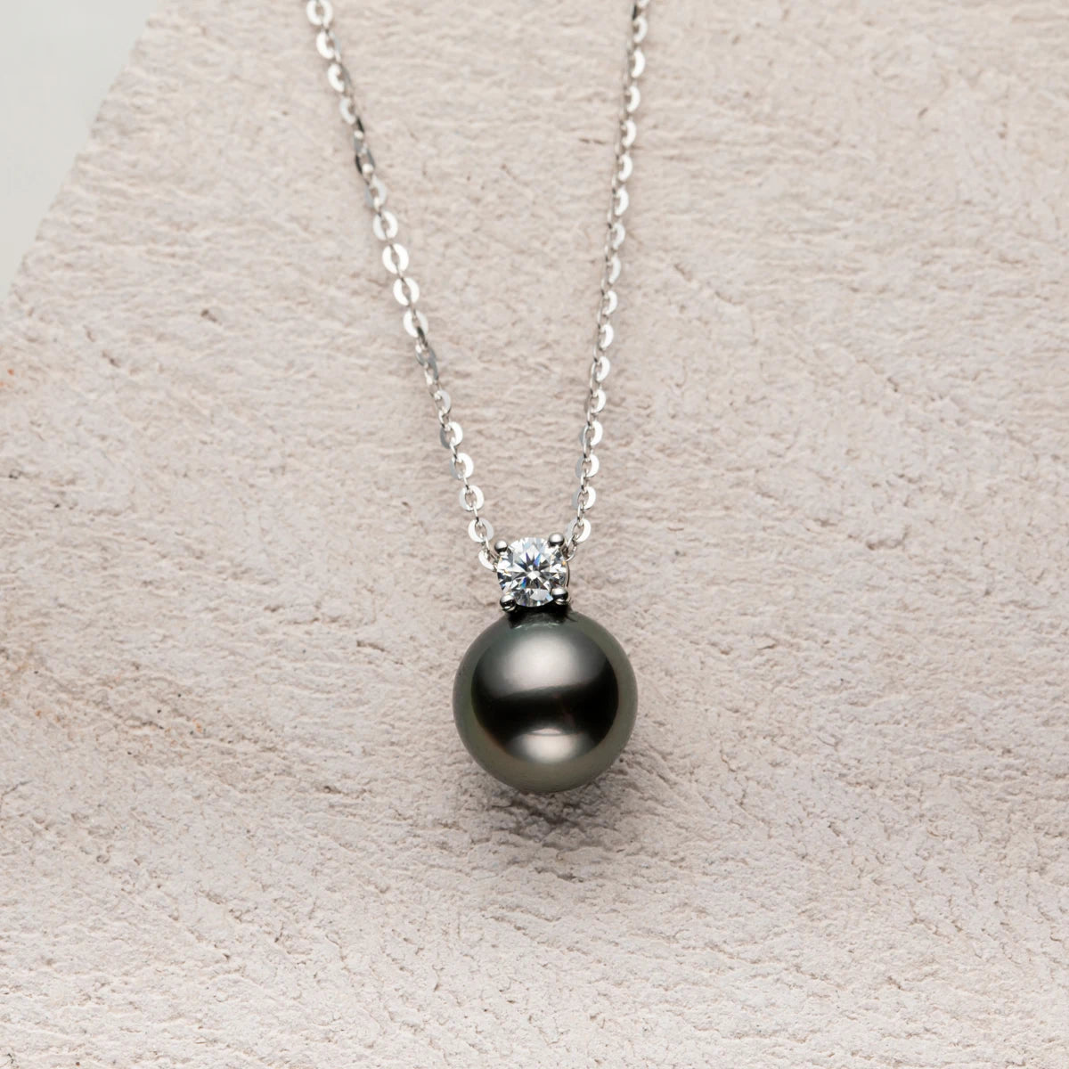 Tahitian Black Pearl Moissanite Necklace Free Shipping Canada