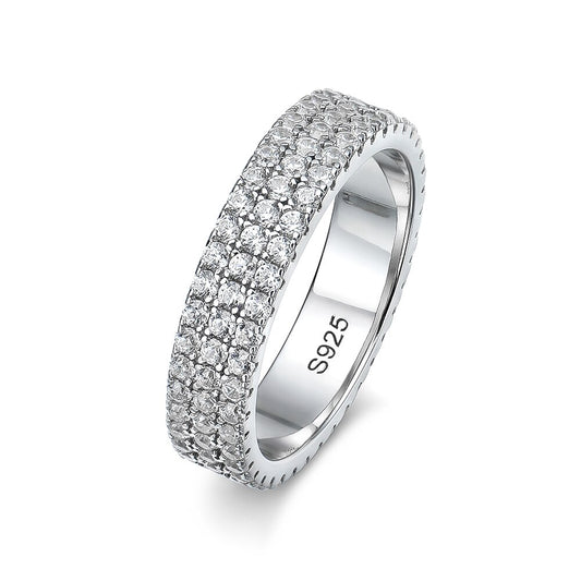 Moissanite Diamond Sterling Silver Ring