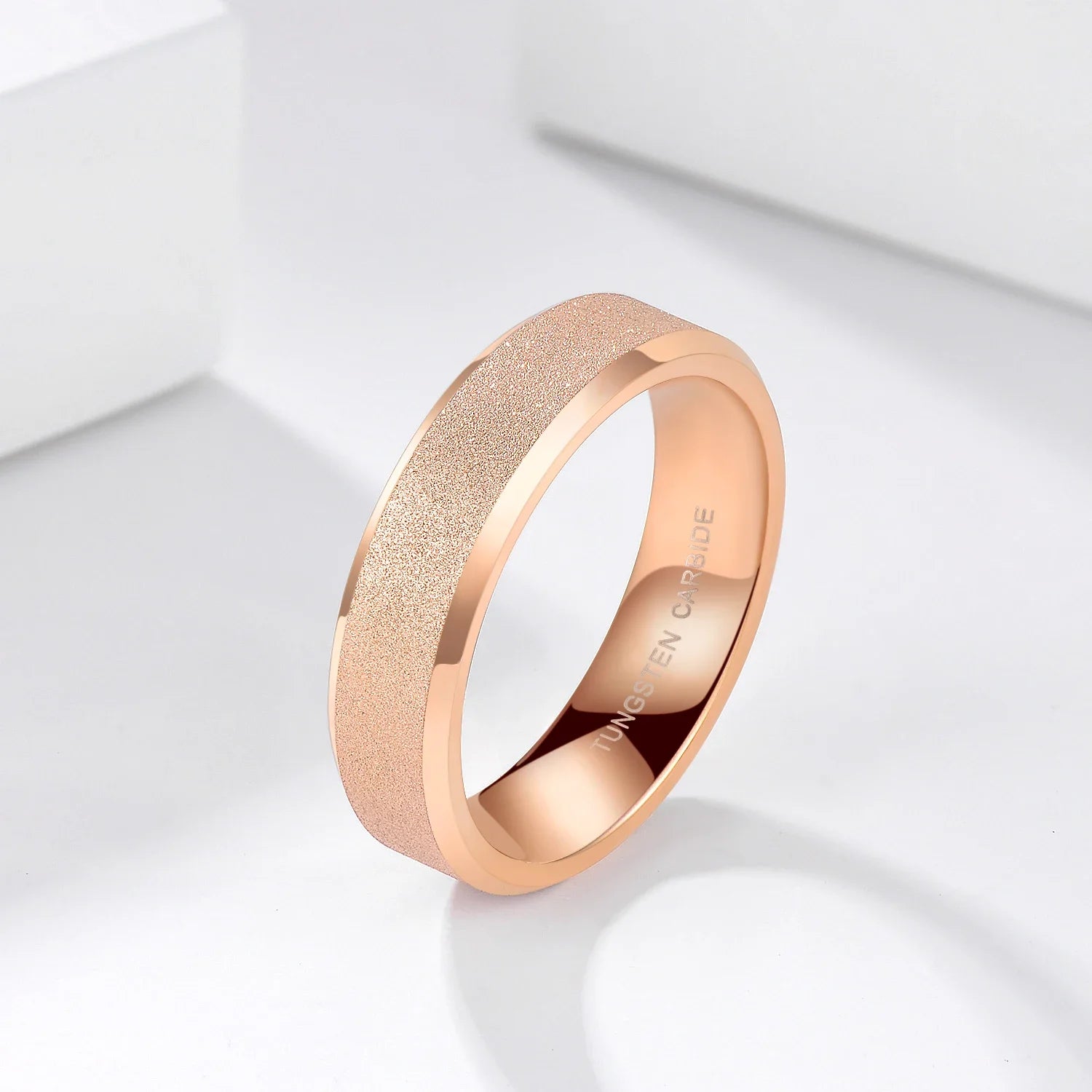 6mm tungsten ring rose gold colour