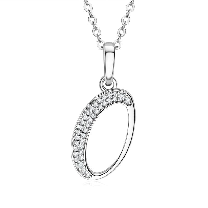 Moissanite Diamond Sterling Silver Initial Necklace NZ