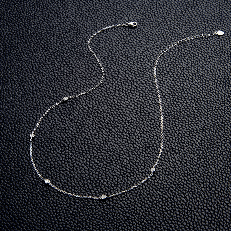 moissanite diamond necklace bezel setting 2.5mm moissanites Holloway Diamond Jewellery