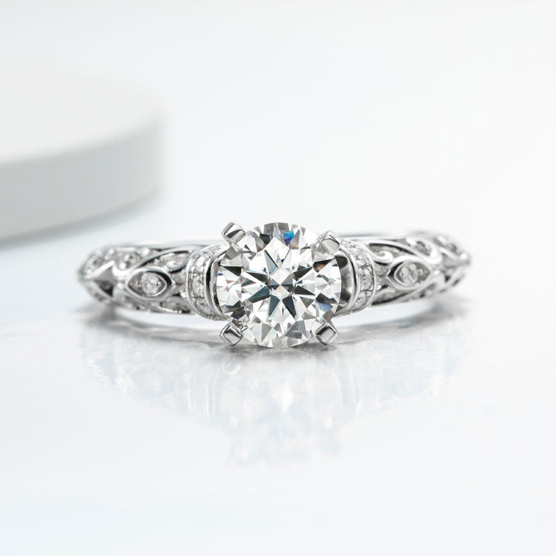 1ct vintage engagement ring moissanite diamond UK Holloway Jewellery