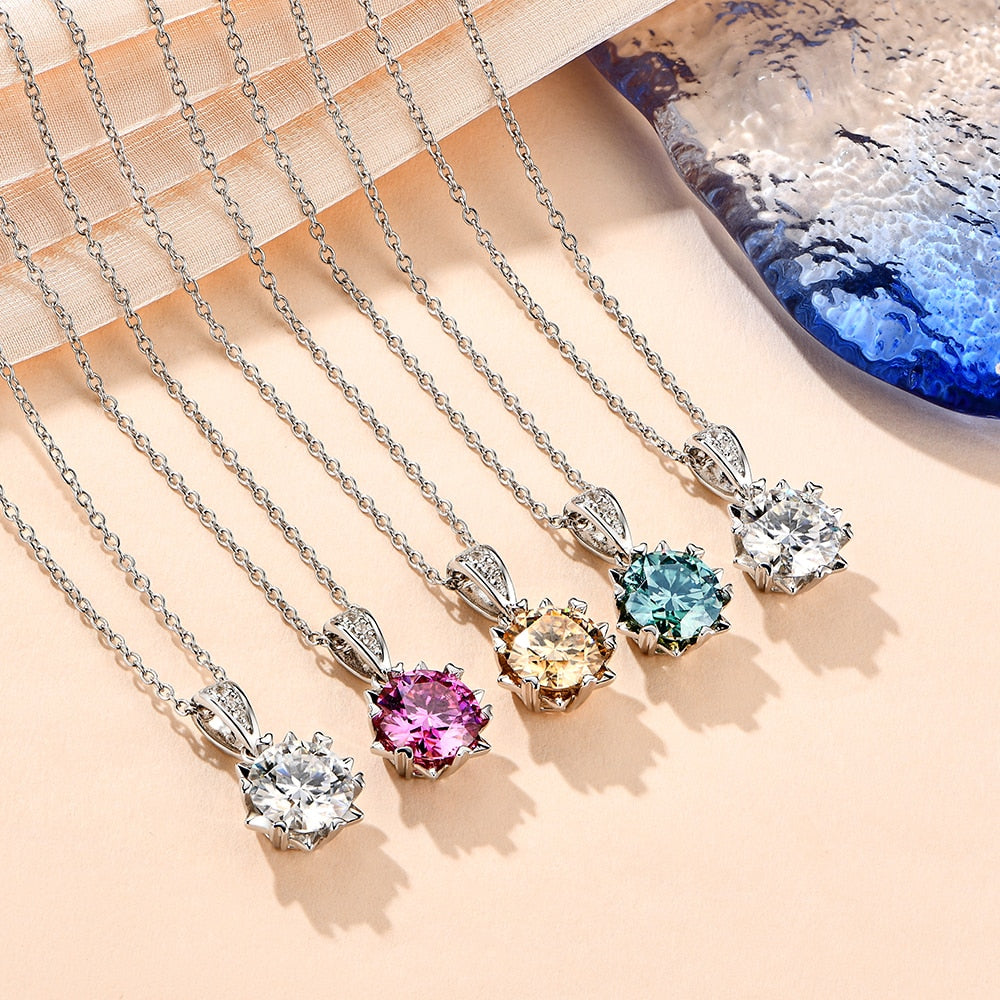 coloured moissanite diamond necklace for women Holloway Jewellery Australia