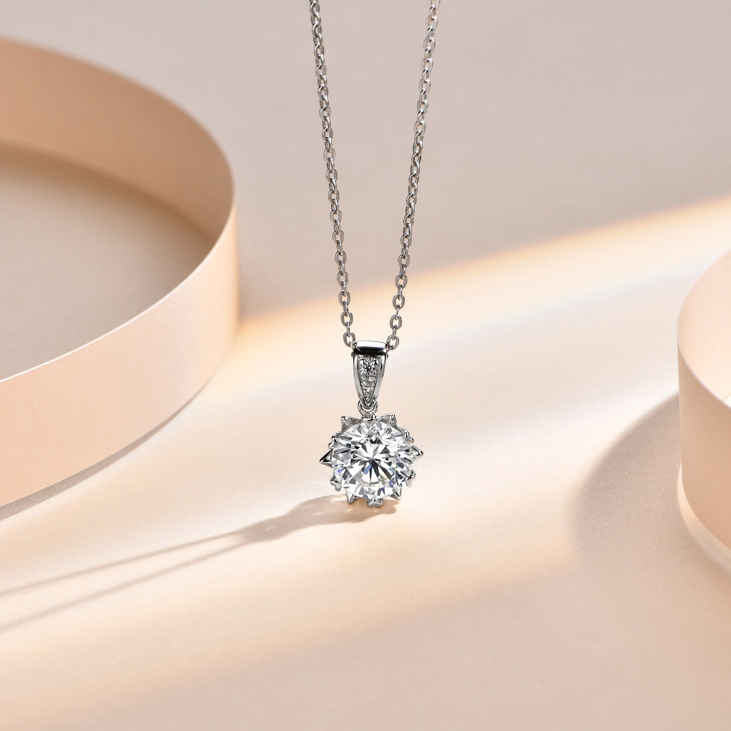 1ct diamond pendant necklace Moissanite diamond UK Holloway Jewellery