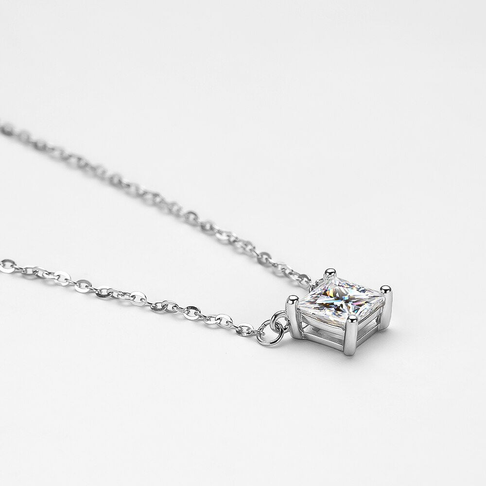 1ct princess necklace Holloway Jewellery Moissanite Diamond Pendant
