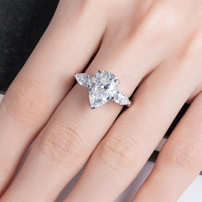 Pear Moissanite Diamond Ring UK
