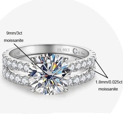 Moissanite Diamond Ring Set 14K White Gold