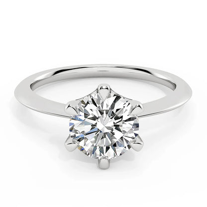 3ct Moissanite Diamond 6 Prong Solitaire Ring Sterling Silver
