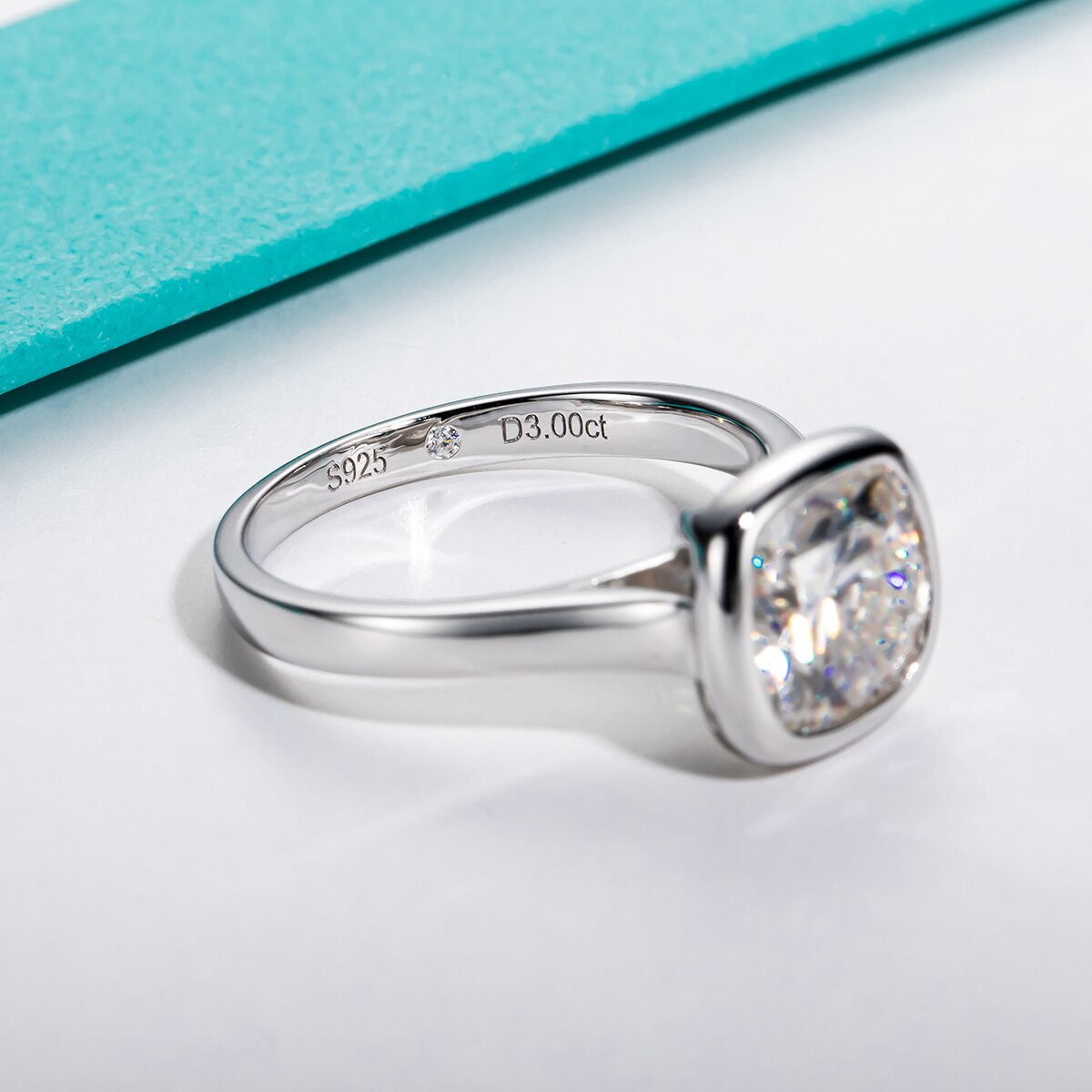 Bezel Moissanite Diamond Ring UK