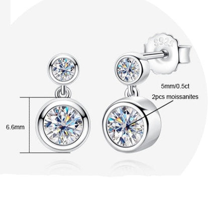 Moissanite Diamond Drop Stud Earrings UK