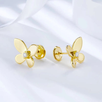 Butterfly Moissanite Diamond Stud Earrings