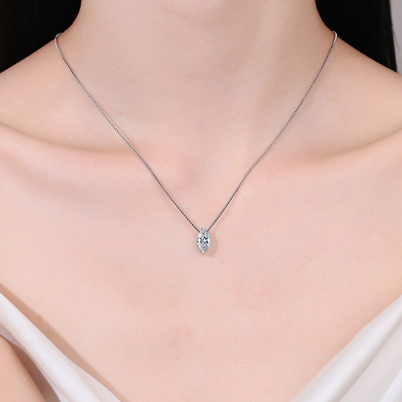 1 Carat Marquise Cut Moissanite Diamond Necklace Holloway Jewellery Australia