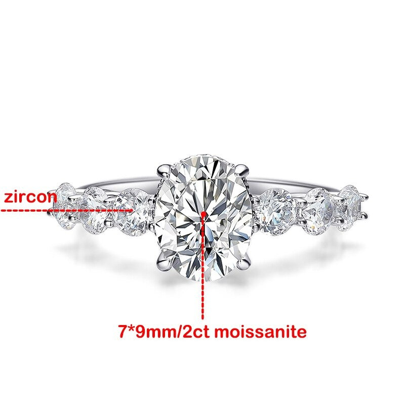 Oval Cut Moissanite Diamond Engagement Ring